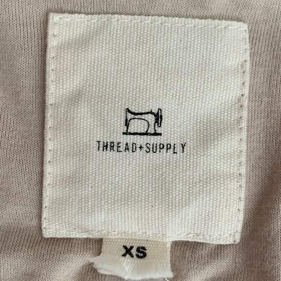 Thread & Supply Plaid Quarter Zip Teddy Pullover, Size XS - Picture 9 of 11